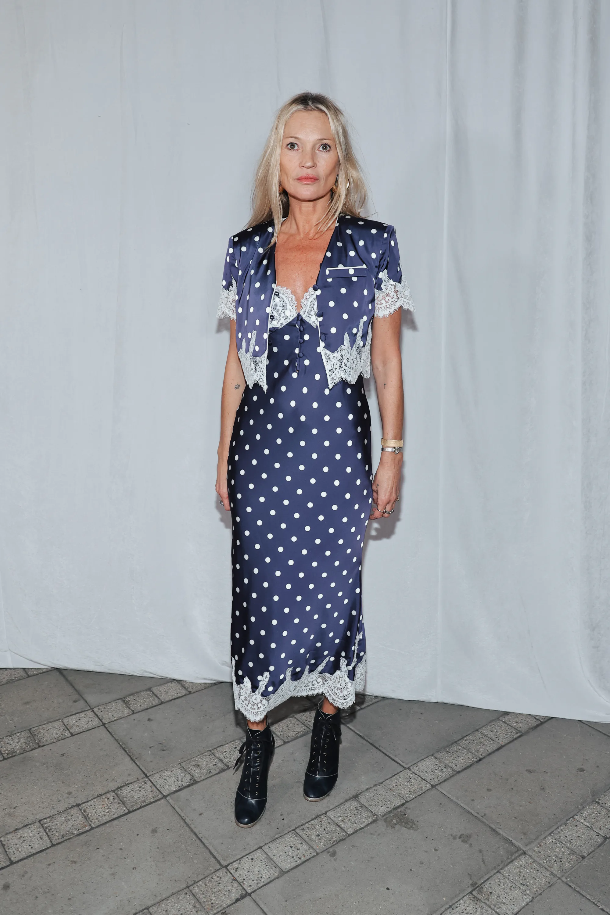 Kate Moss's Lace Slip Dress Proves Polka Dots Can Be Punk