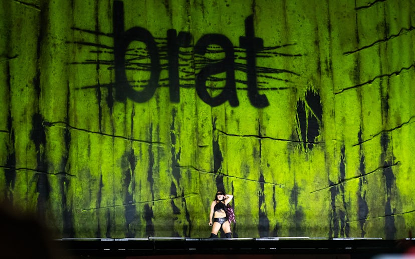 GLASTONBURY, ENGLAND - JUNE 28: (EDITORIAL USE ONLY) Charli XCX performs on the other stage during d...