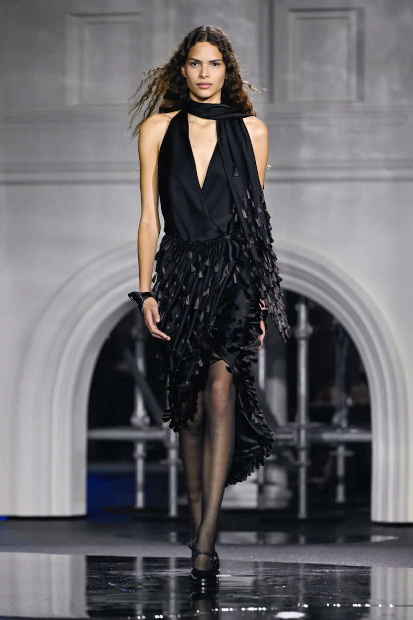 Model on the runway at the Burberry fashion show as part of London Fashion Week Fall 2026