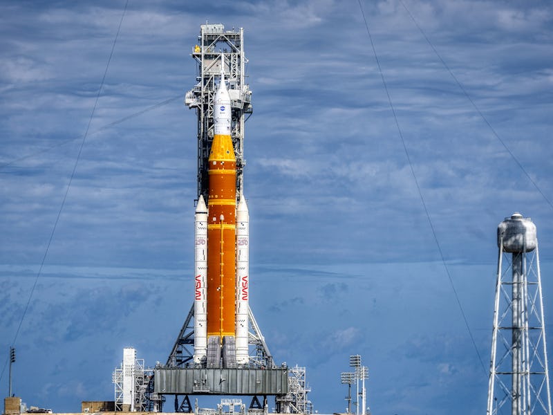 Artemis II: the Space Launch System rocket and Orion spacecraft at Launch Pad 39B, on Friday, Jan. 3...