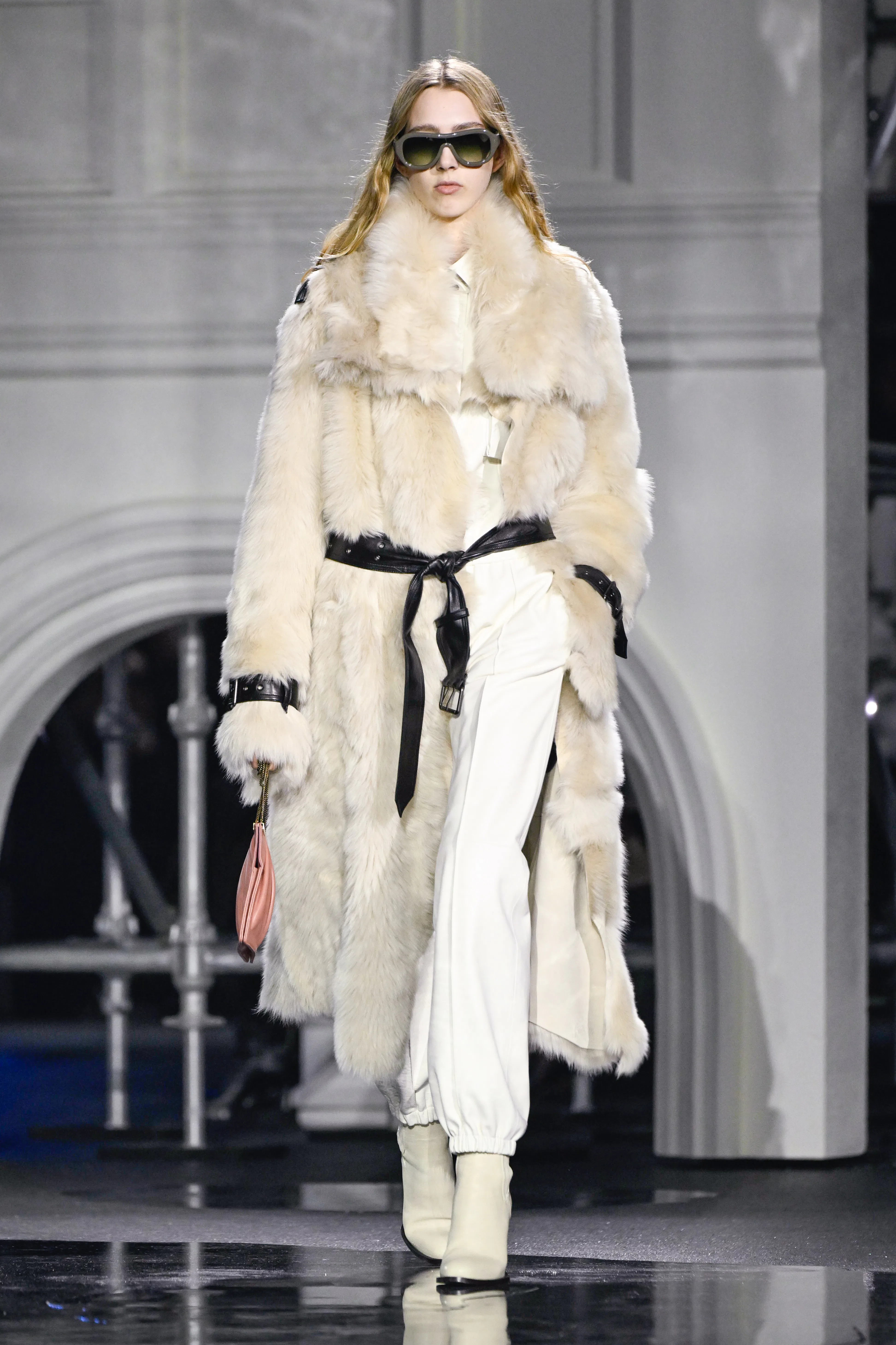 Model on the runway at the Burberry fashion show as part of London Fashion Week Fall 2026