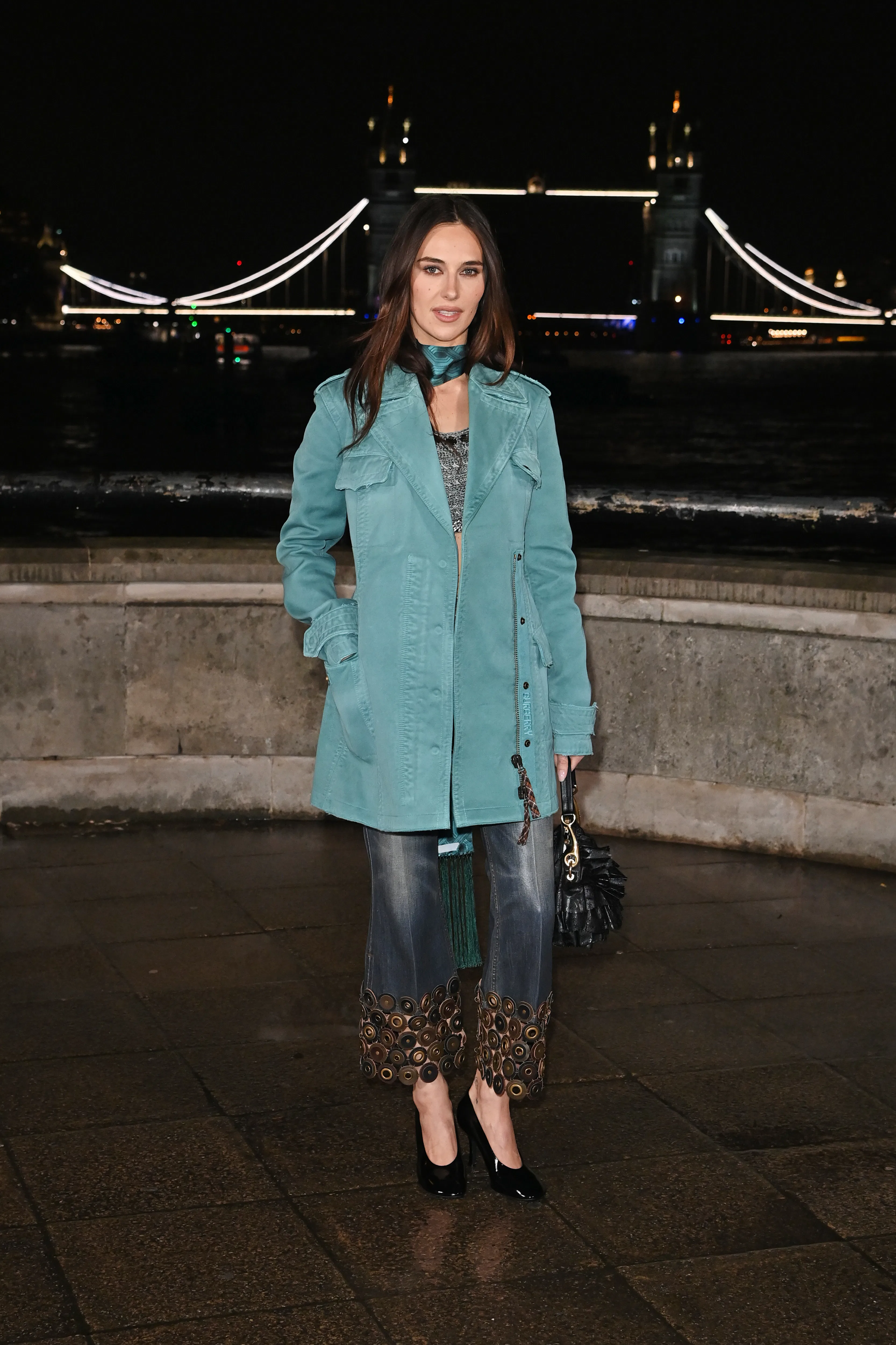 LONDON, ENGLAND - FEBRUARY 23: Devon Lee Carlson attends the Burberry Winter 2026 Show during London...