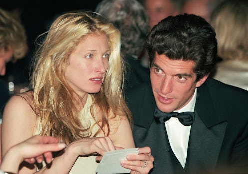 Carolyn Bessette-Kennedy and John Fitzgerald Kennedy Jr attend the presentation of the new watch Car...