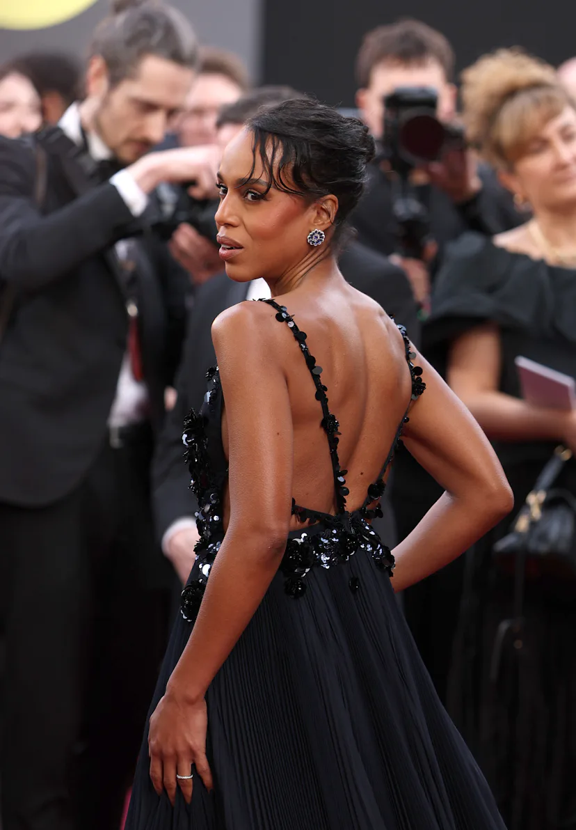 Kerry Washington with a piecey hydro bun on the BAFTA red carpet