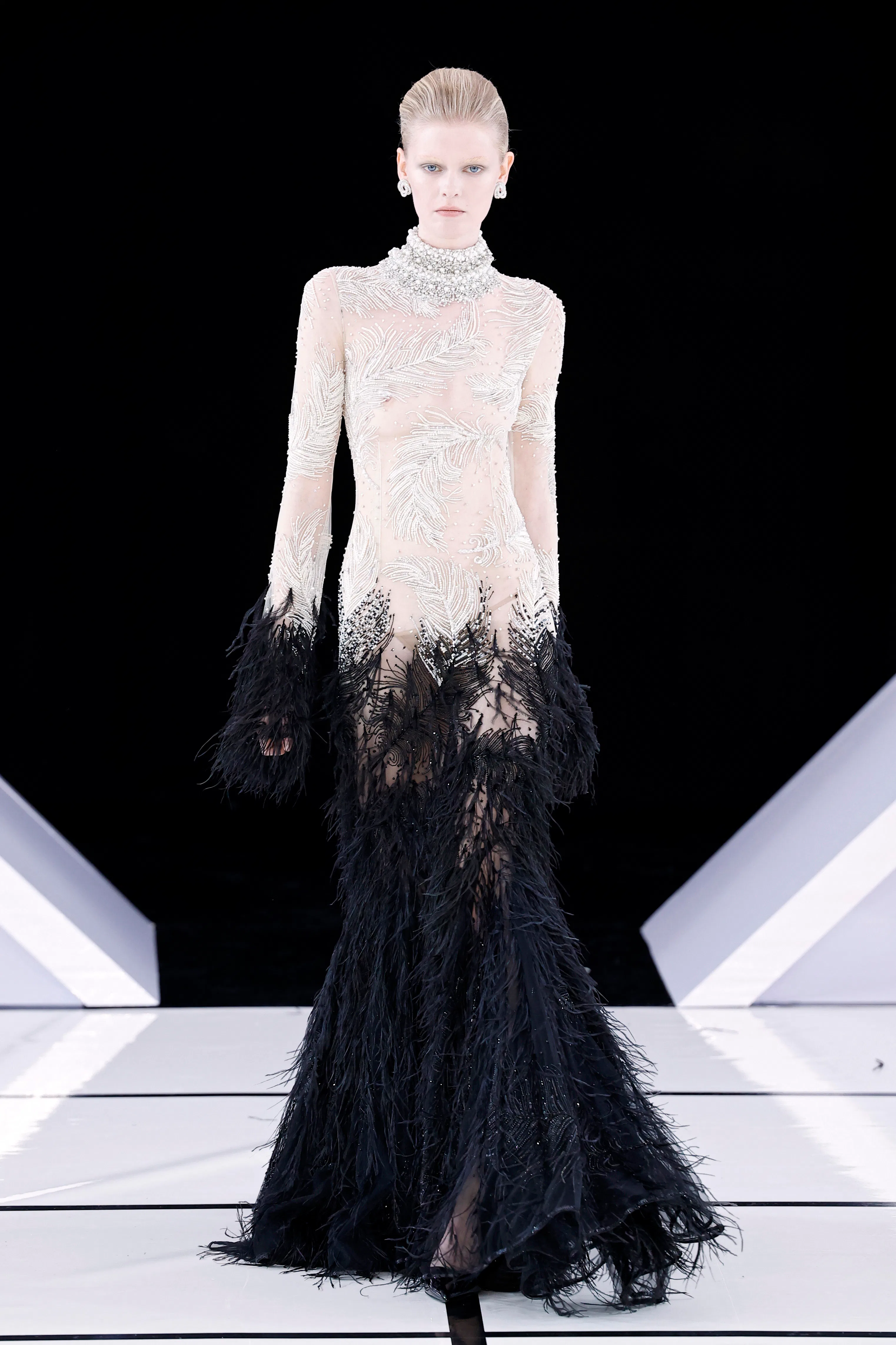 nipple dress london fashion week Model appears to suffer unfortunate nip slip on catwalk during bizarre  A.W.A.K.E. MODE show at London Fashion Week