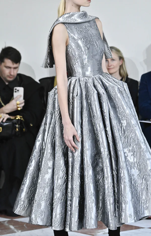 A model walks the runway at the Emilia Wickstead Ready to Wear Fall/Winter 2026