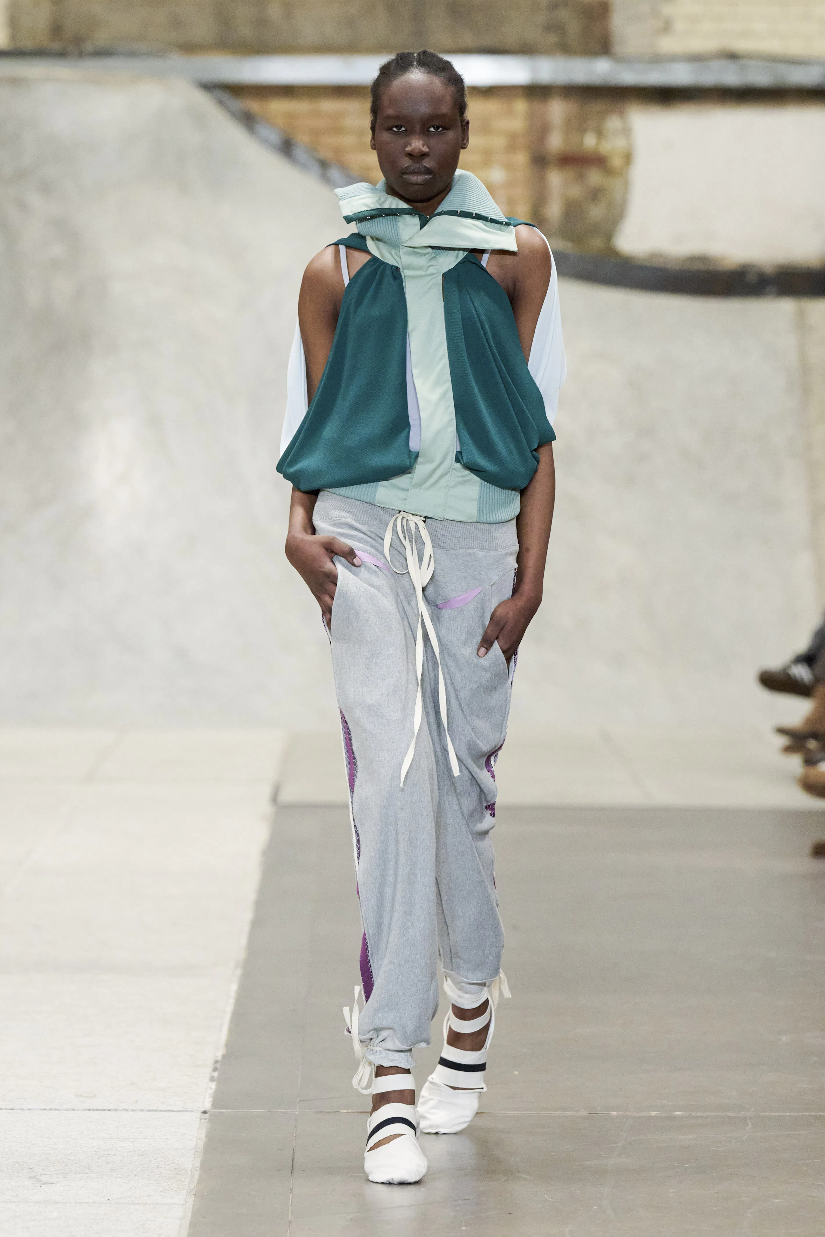 A model walks the runway at the Fashion East Ready to Wear Fall/Winter 2026-2027 fashion show 