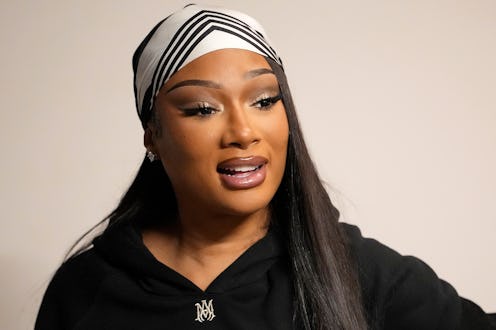 SACRAMENTO, CALIFORNIA - DECEMBER 27: Megan Thee Stallion, American rapper and songwriter looks on a...