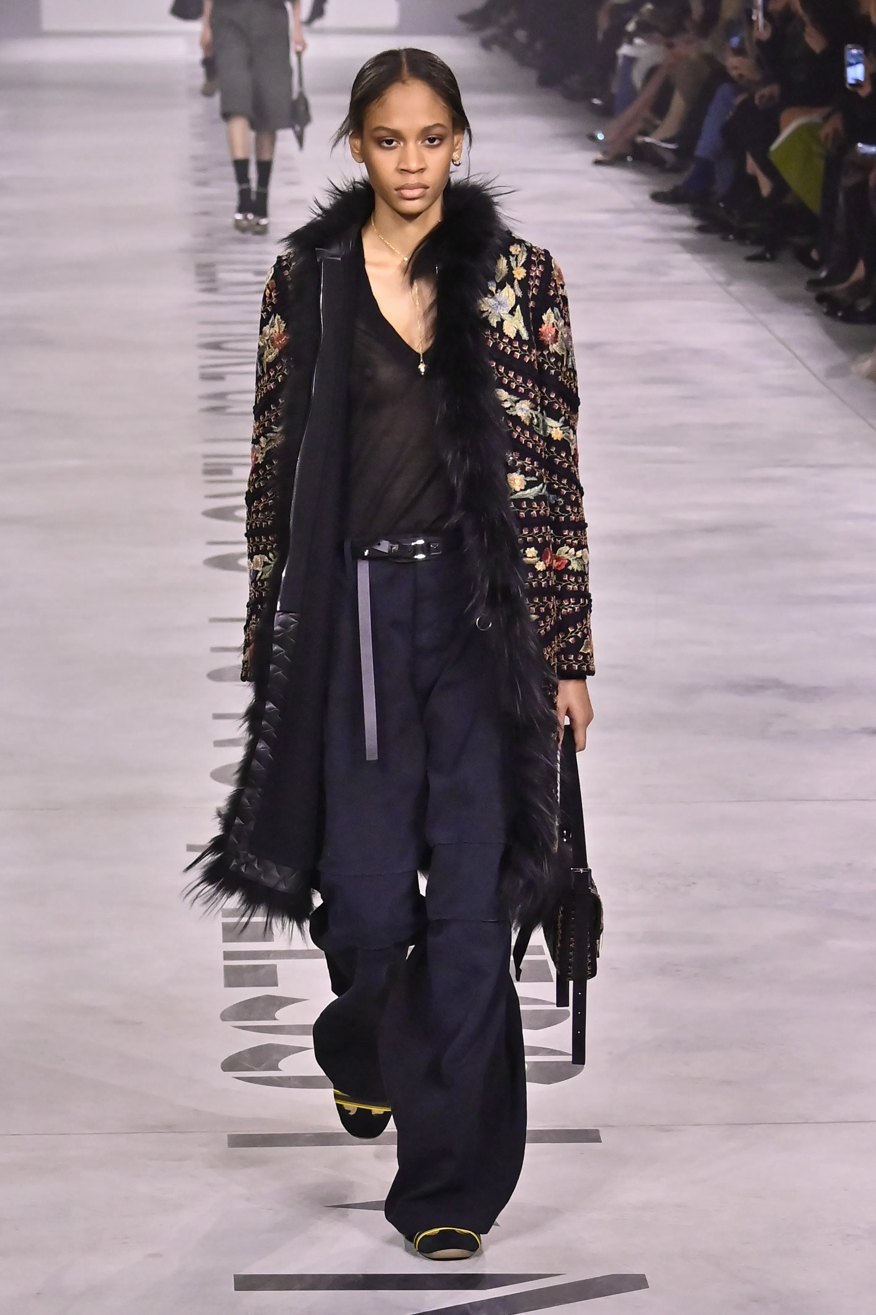 A model walks the runway at the Fendi Ready to Wear Fall/Winter 2026/2027 fashion show 