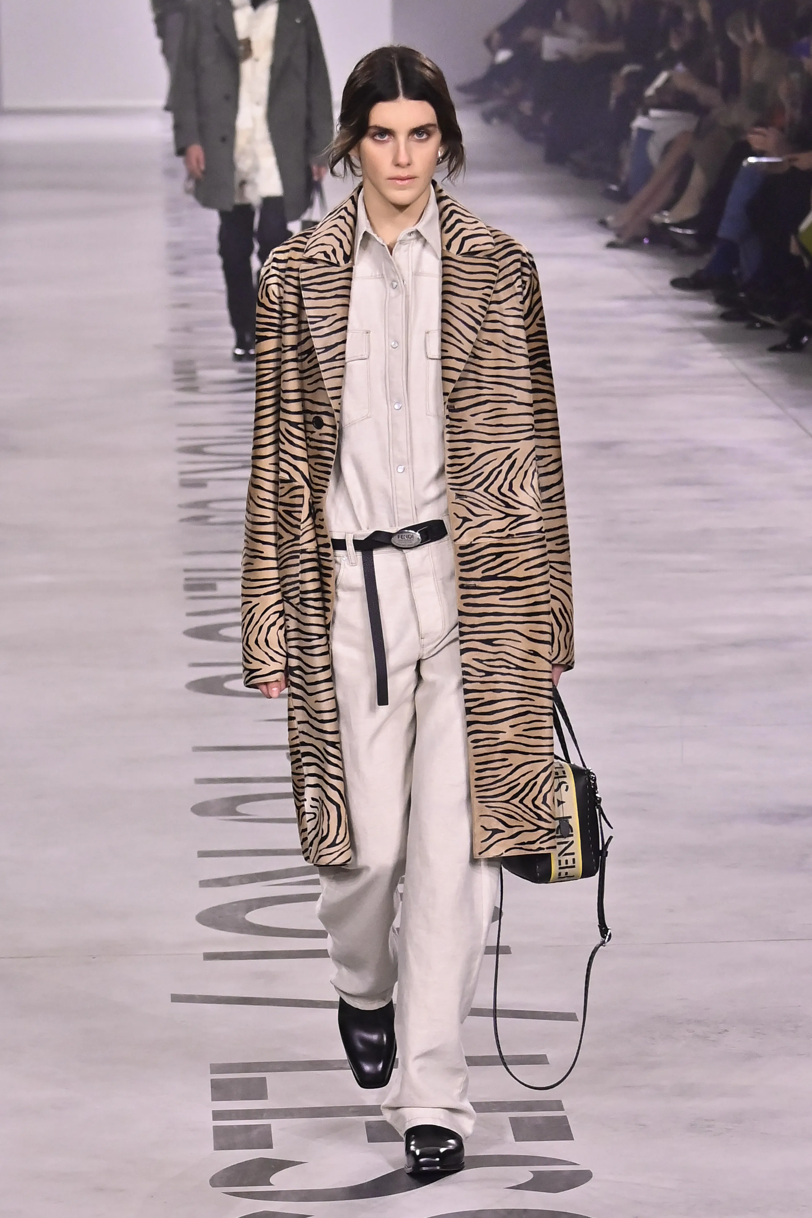 A model walks the runway at the Fendi Ready to Wear Fall/Winter 2026/2027 fashion show