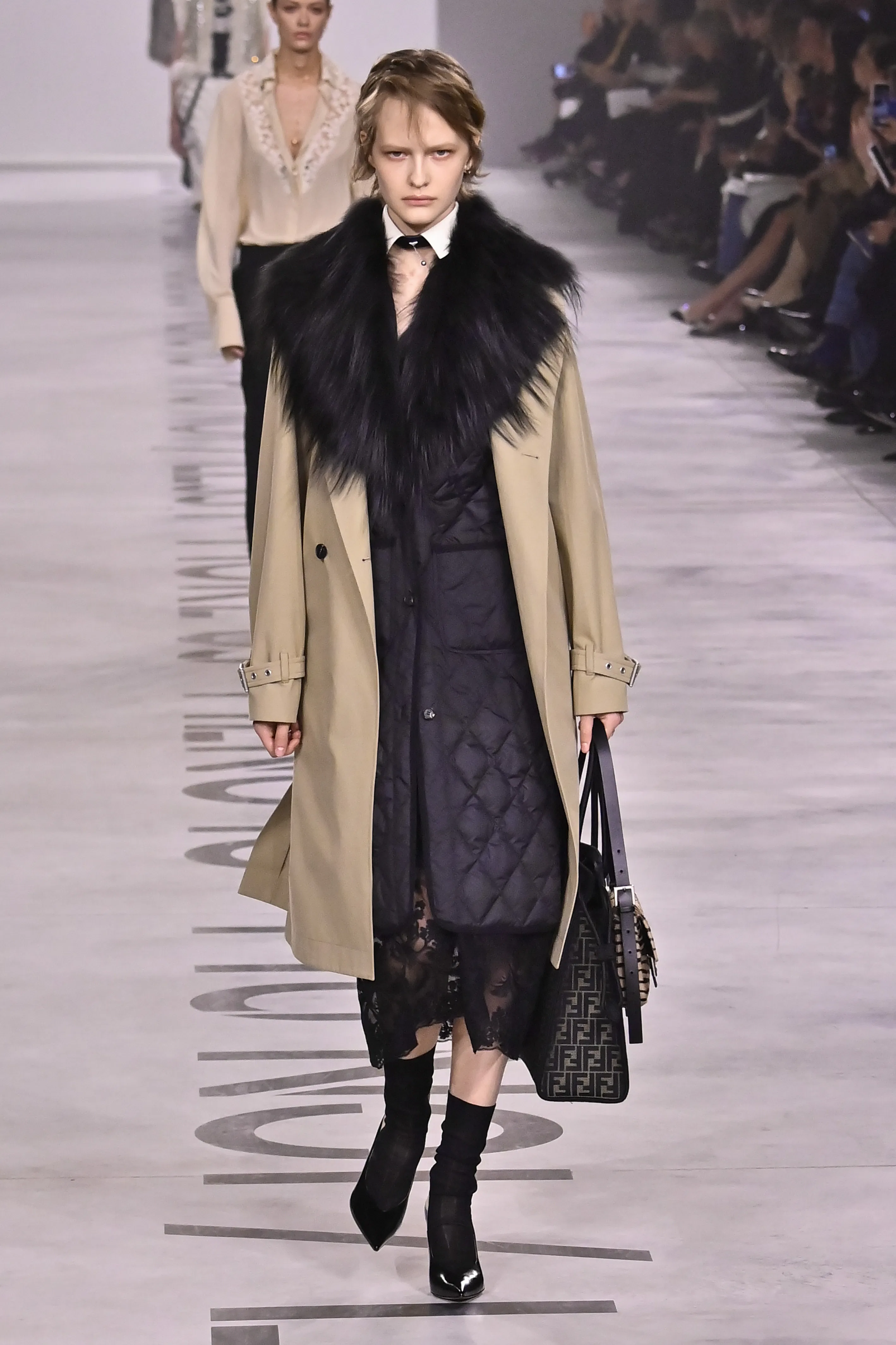 A model walks the runway at the Fendi Ready to Wear Fall/Winter 2026/2027 