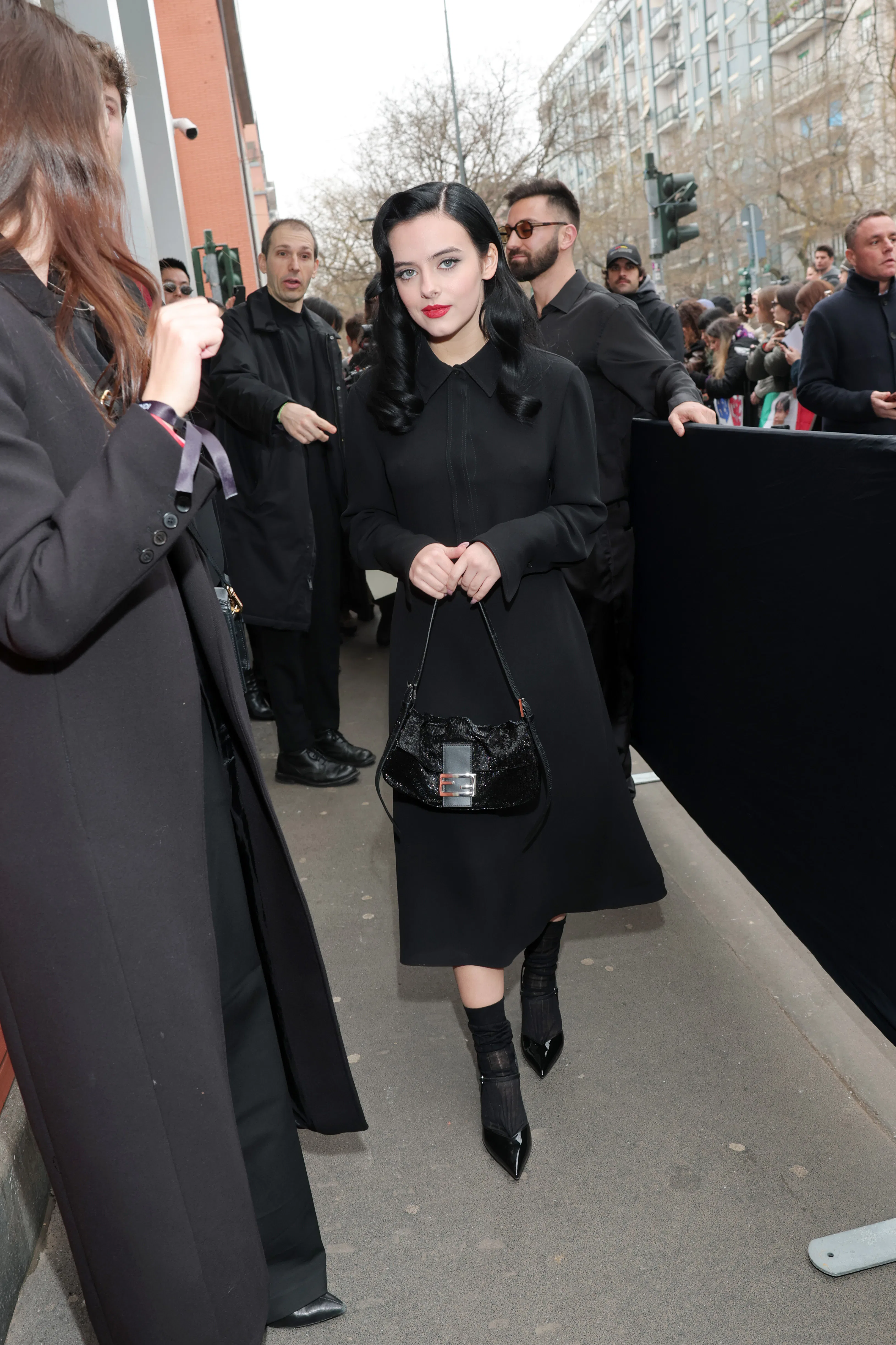 MILAN, ITALY - FEBRUARY 25: Jessie Murph attends the Fendi fashion show during Milan Fashion Week Wo...