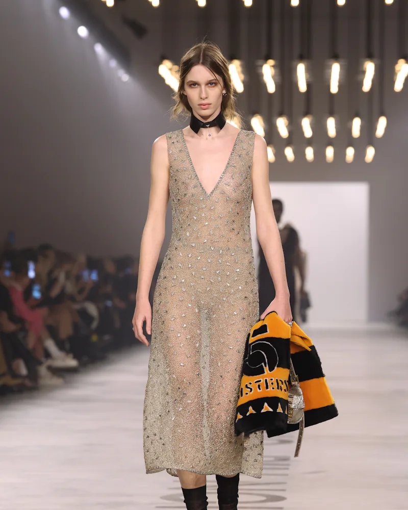 A model walks the runway at the Fendi fashion show during the Milan Fashion Week