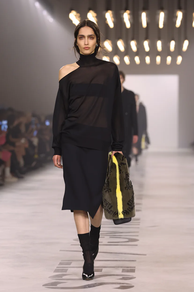 A model walks the runway at the Fendi fashion show during the Milan Fashion Week