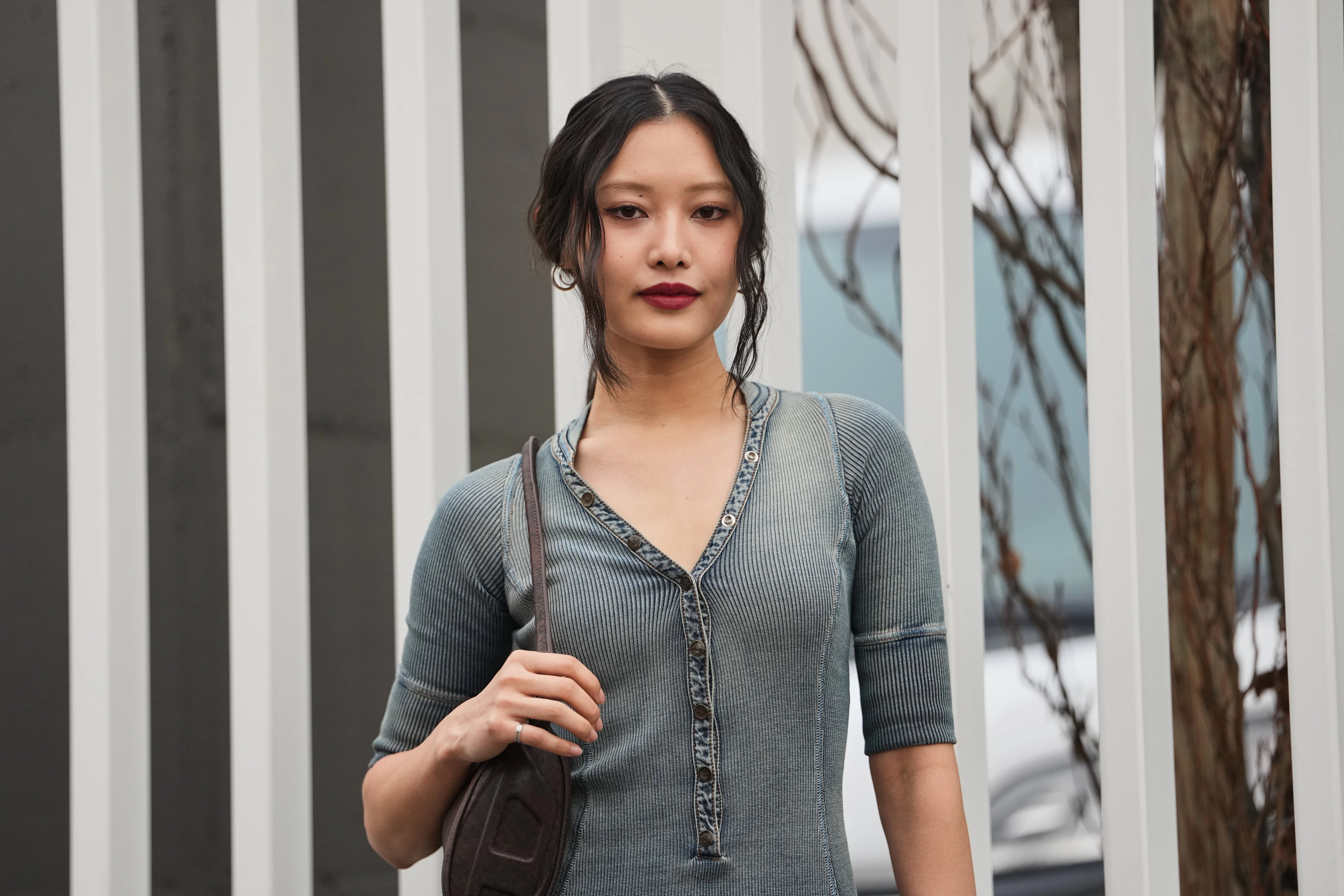 Milan Fashion Week Fall/Winter 2026 Street Style Vampy Lips 