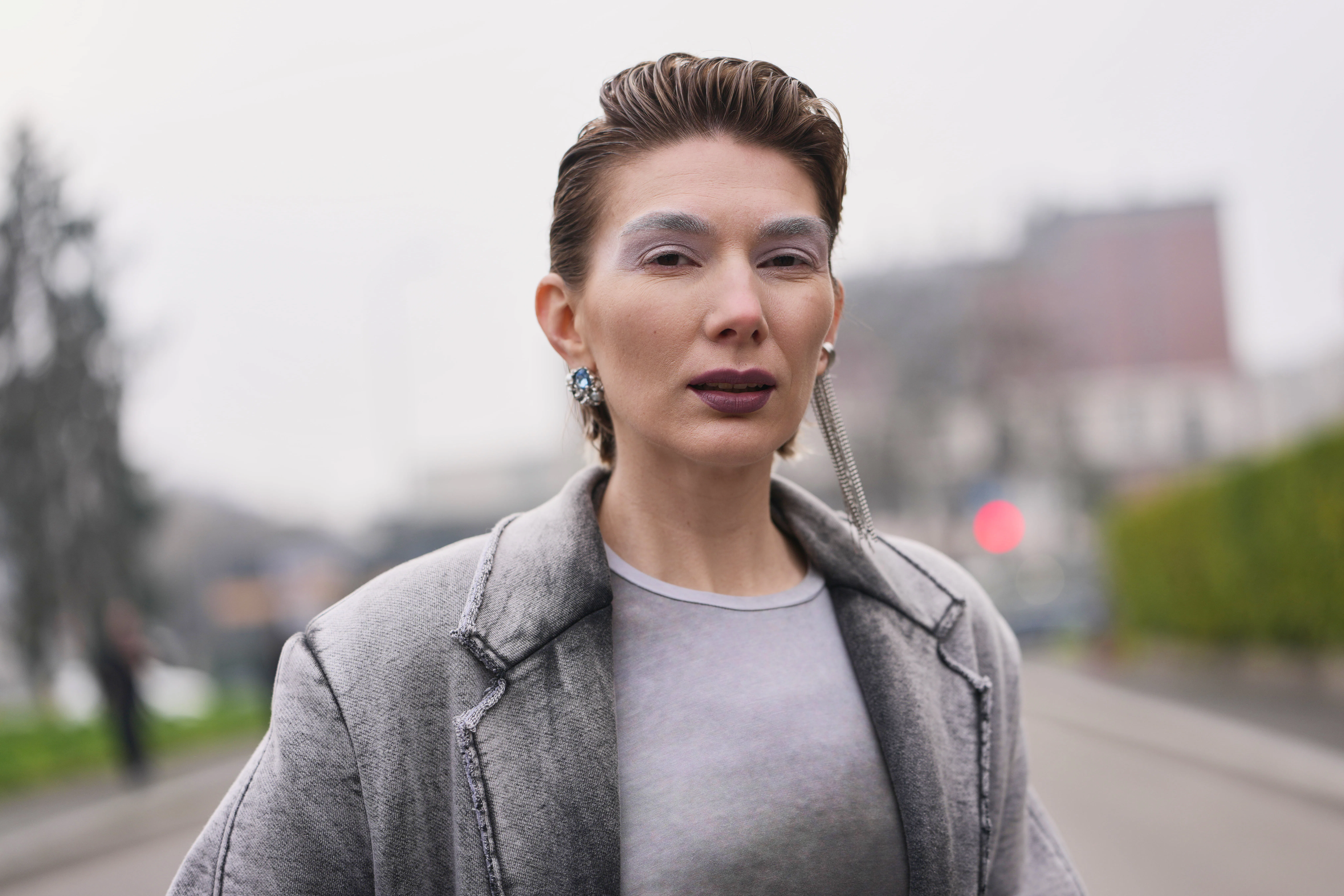 Milan Fashion Week Fall/Winter 2026 Street Style Vampy Lips Trend 