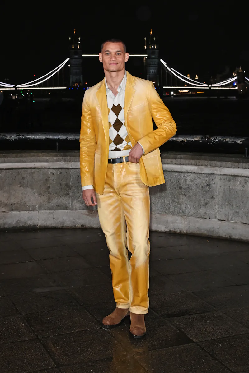LONDON, ENGLAND - FEBRUARY 23: Tyriq Withers attends the Burberry Winter 2026 Show during London Fas...