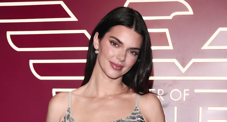 Kendall Jenner attends the Emporio Armani "Power Of You Fragrance" party photocall during the Milan...