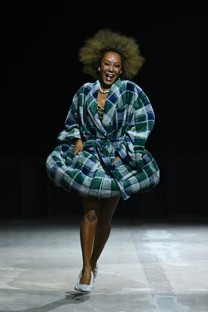 LONDON, ENGLAND - FEBRUARY 20: Mel B walks the runway at the Natasha Zinko show during London Fashio...
