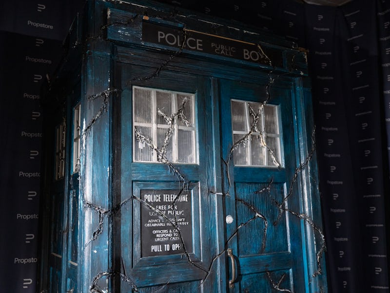 LONDON, ENGLAND - JANUARY 30: A screen-matched 'Eve of the Daleks' TARDIS goes on display as part of...
