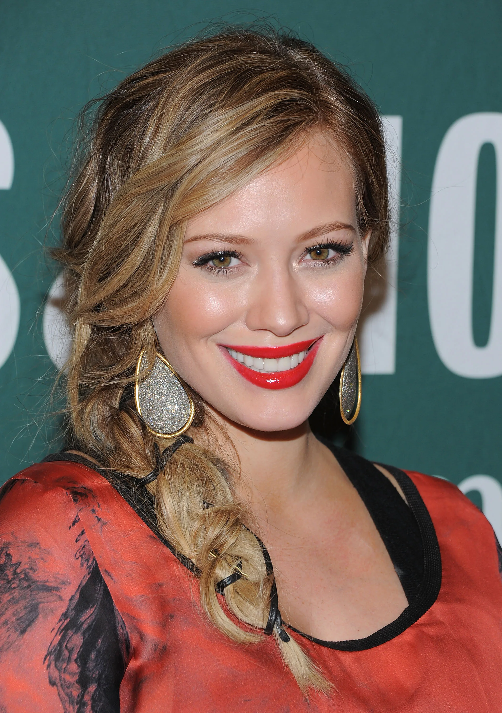 Hilary Duff with a loose fishtail braid