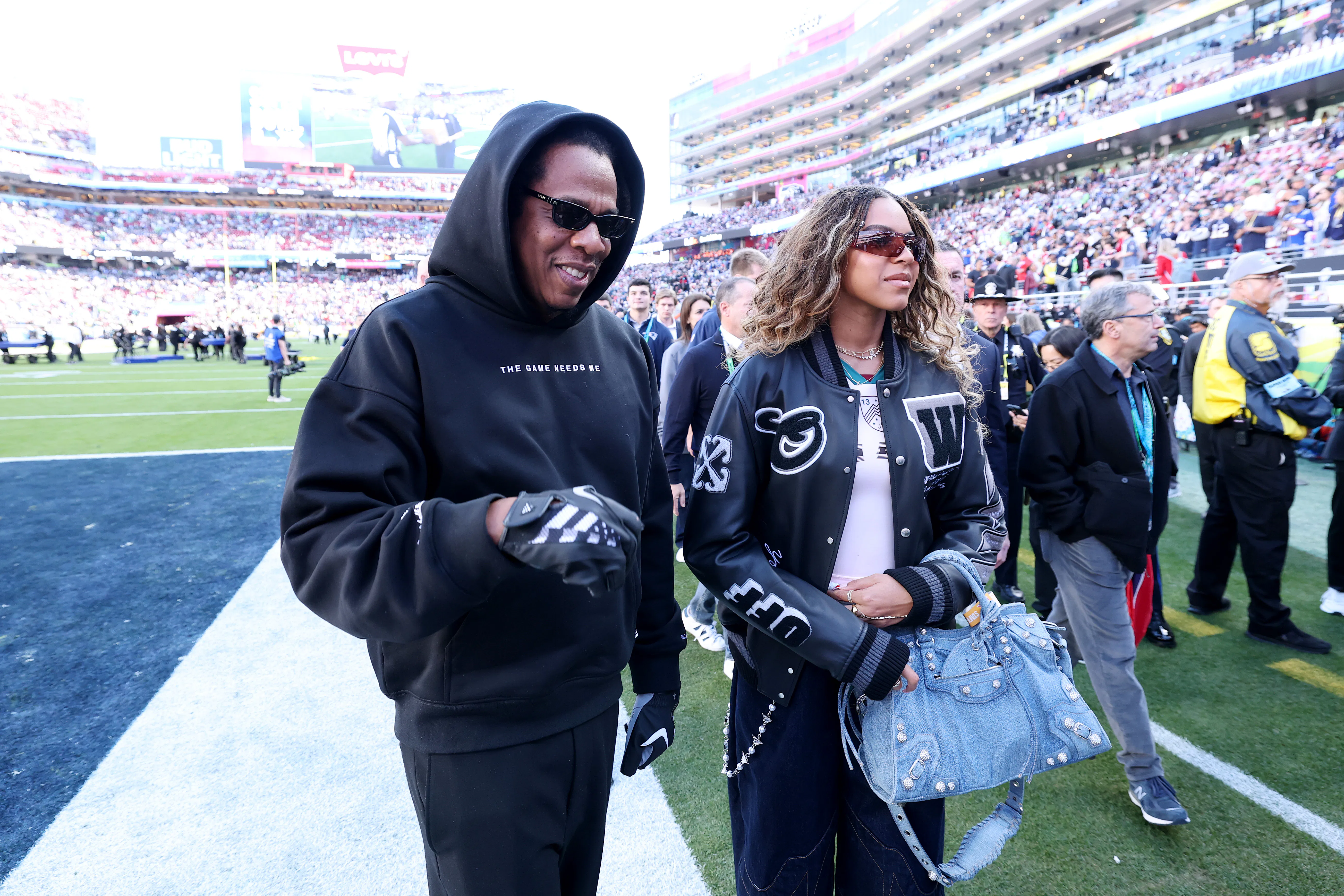 The Celebrities At The 2026 Super Bowl Jay-Z and Blue Ivy Carter 