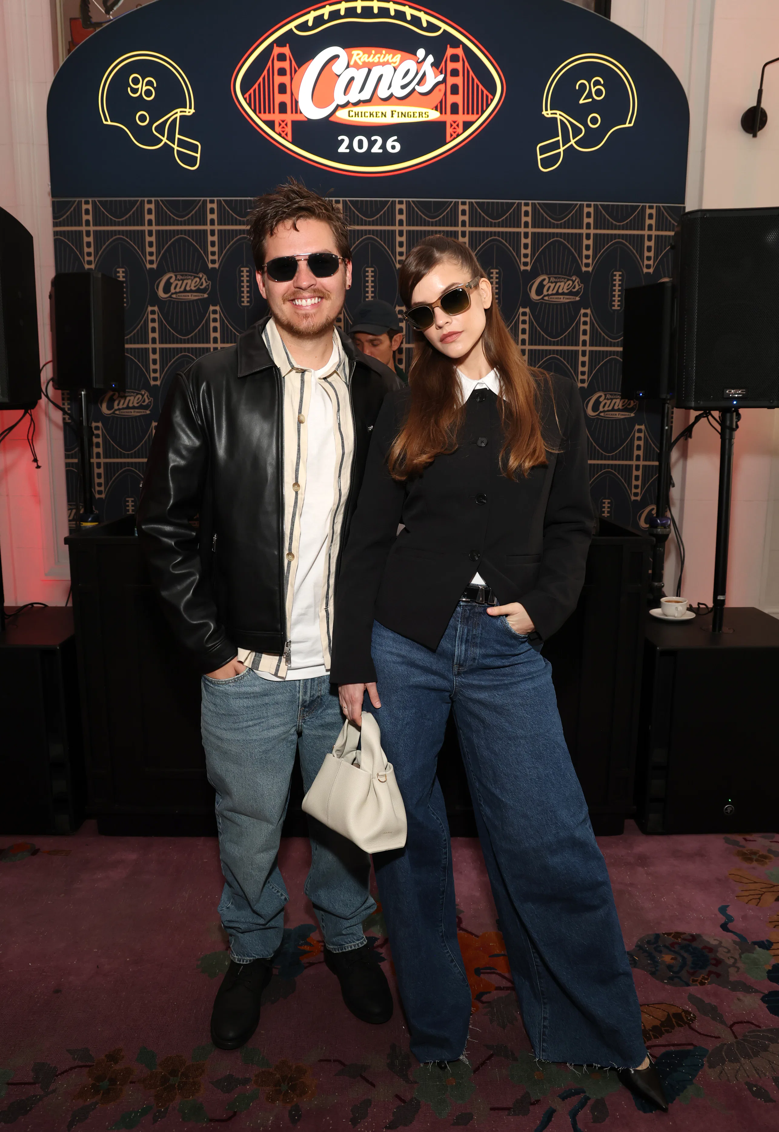 The Celebrities At The 2026 Super Bowl Dylan Sprouse and Barbara Palvin 
