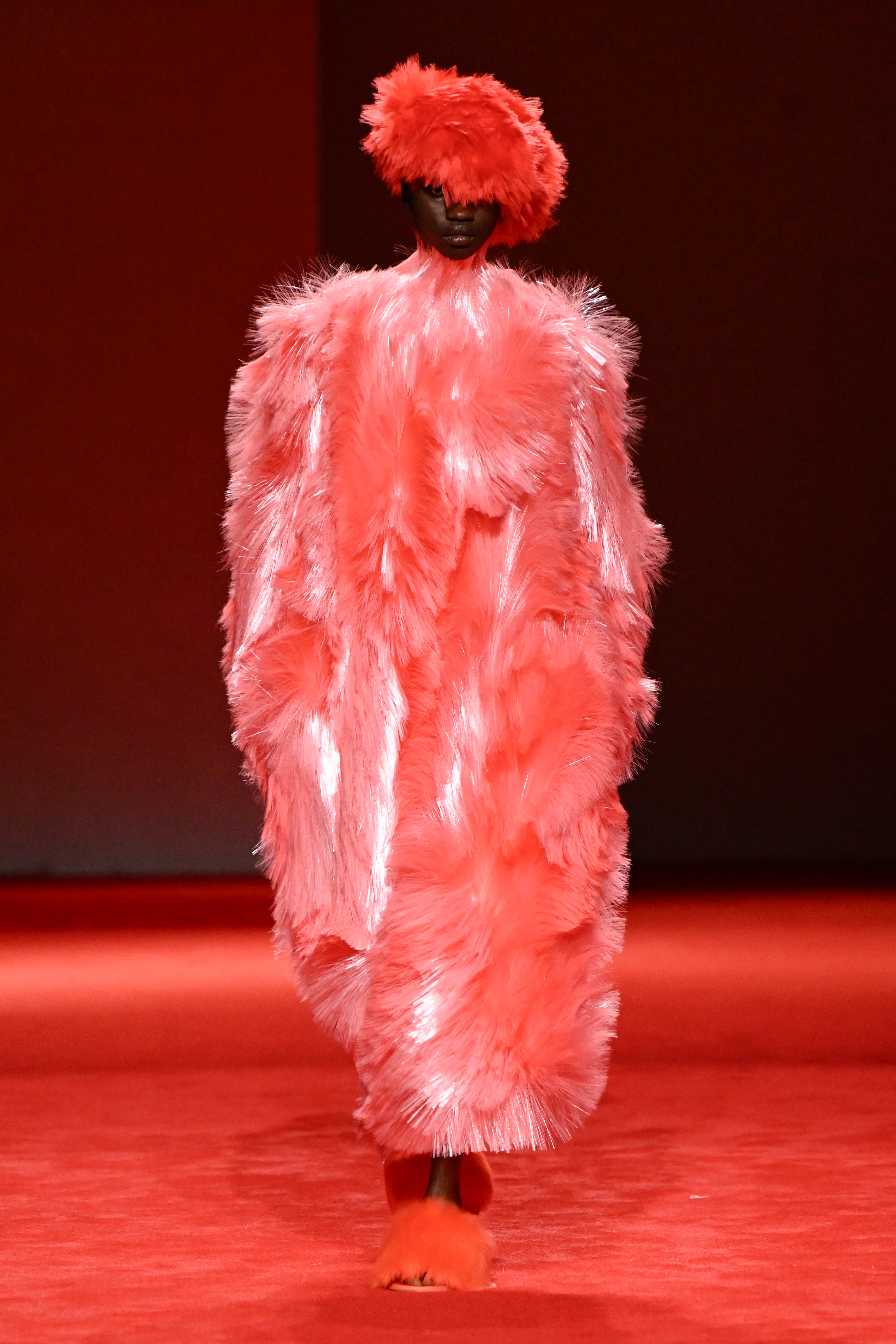 Model on the runway at the Bottega Veneta fashion show as part of Milan Fashion Week Fall 2026 