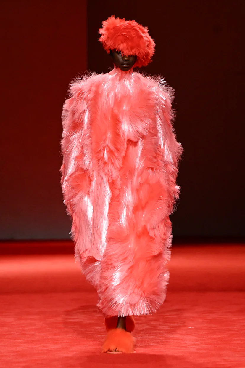 Model on the runway at the Bottega Veneta fashion show as part of Milan Fashion Week Fall 2026