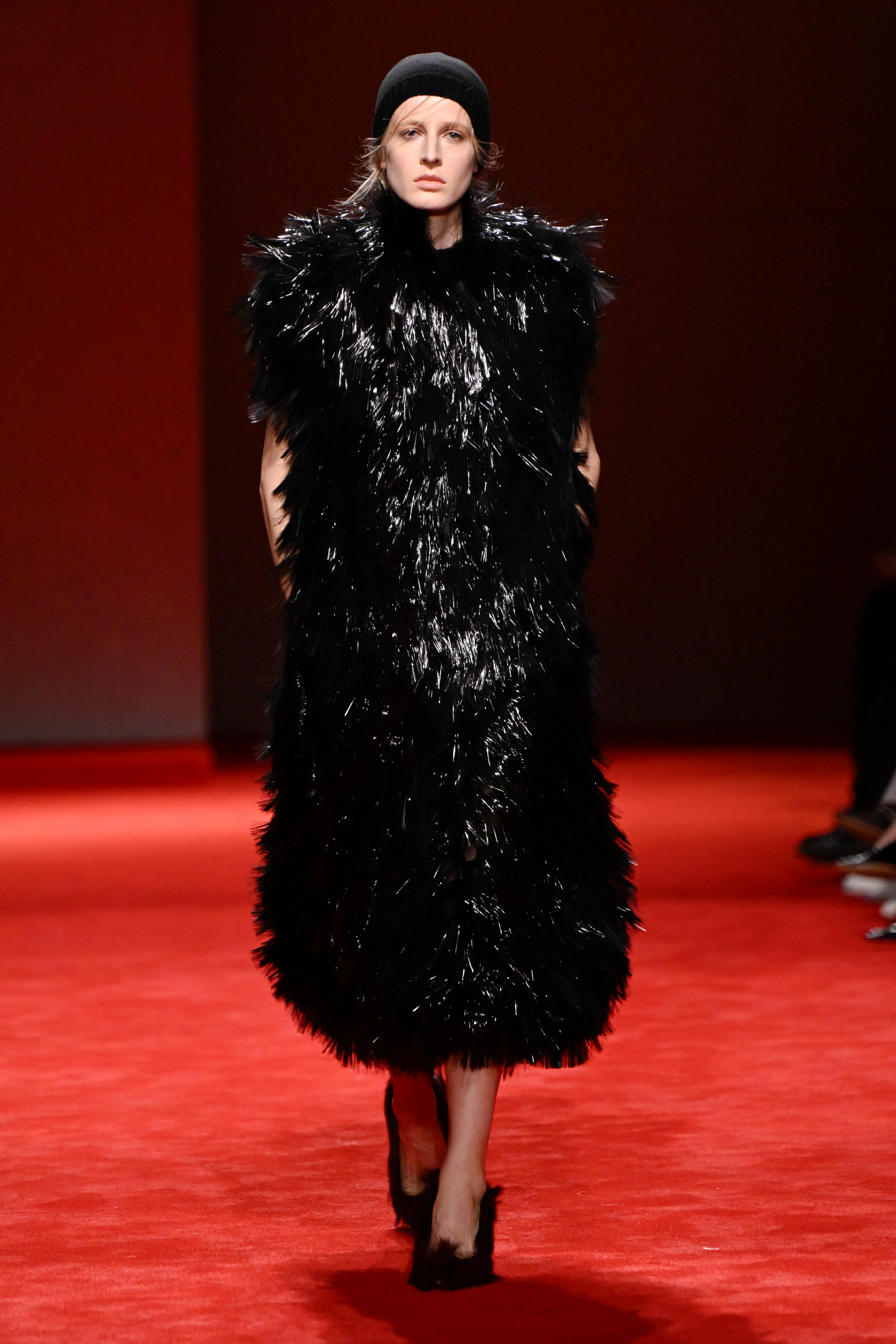 Model on the runway at the Bottega Veneta fashion show as part of Milan Fashion Week Fall 2026