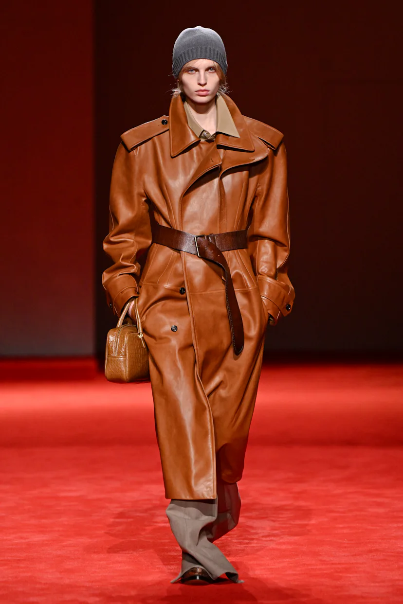 Model on the runway at the Bottega Veneta fashion show as part of Milan Fashion Week Fall 2026