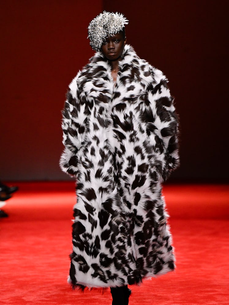 Model on the runway at the Bottega Veneta fashion show as part of Milan Fashion Week Fall 2026