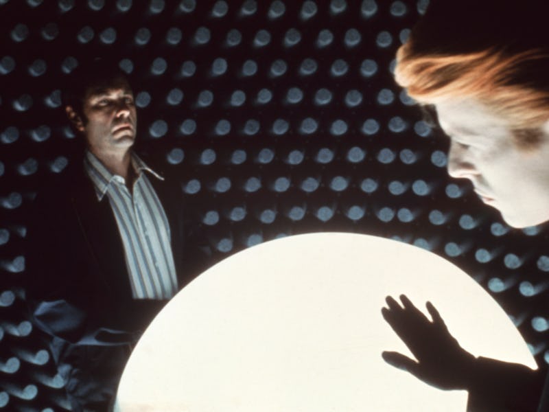 David Bowie and Rip Torn in a scene from Nicolas Roeg's 1976 film 'The Man Who Fell to Earth' . (Pho...