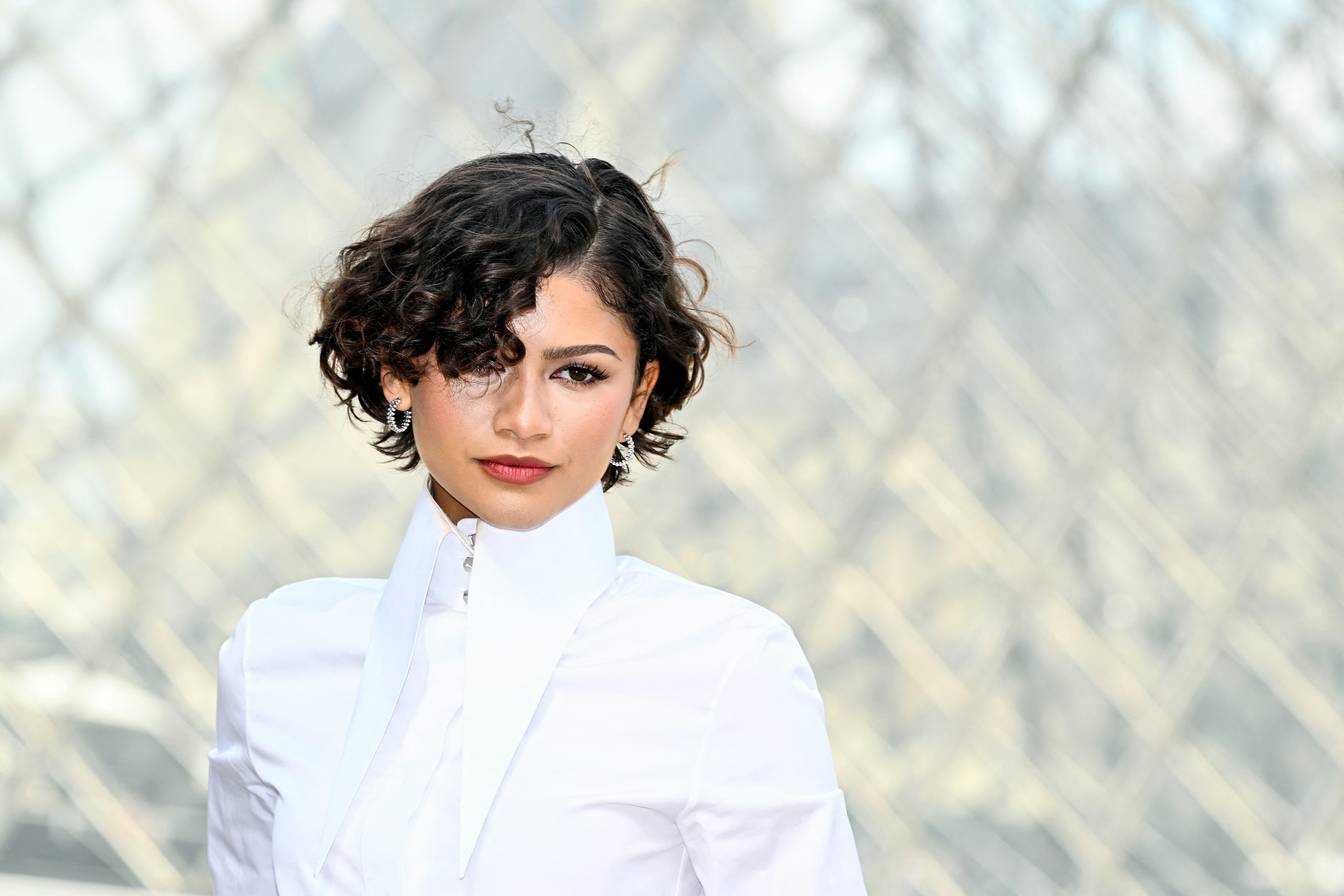 TOPSHOT - US actress Zendaya poses during a photocall prior to attend the Louis Vuitton Women's Read...