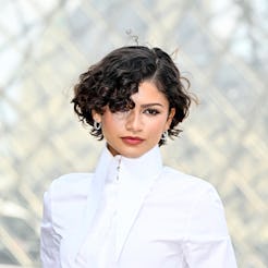TOPSHOT - US actress Zendaya poses during a photocall prior to attend the Louis Vuitton Women's Read...