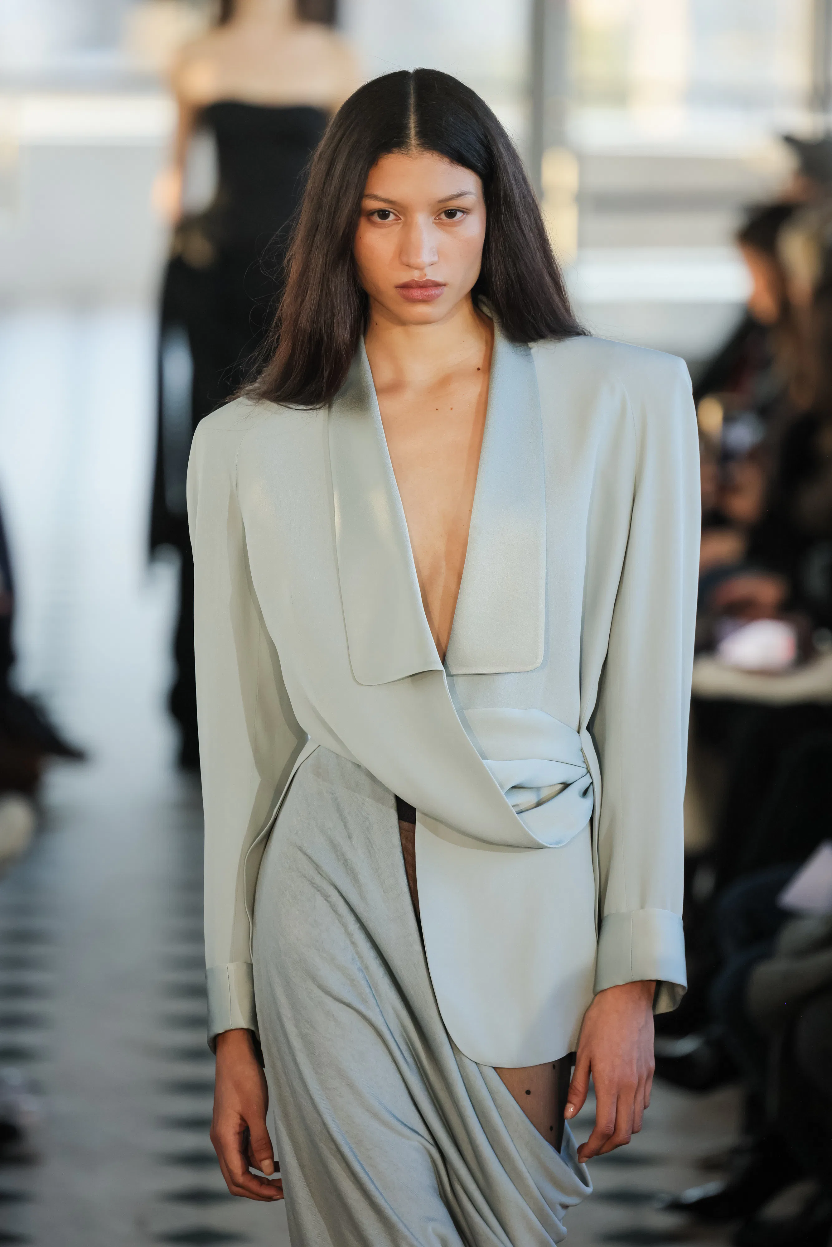 A model walks the runway during the Burc Akyol Womenswear Fall/Winter 2026