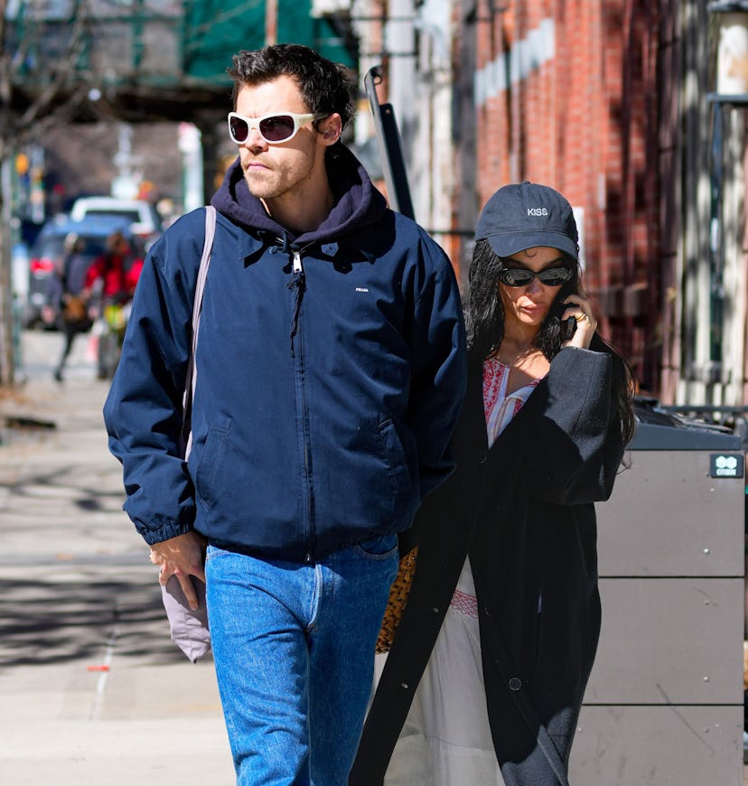 Harry Styles and Zoe Kravitz are seen on March 09, 2026 in New York City.