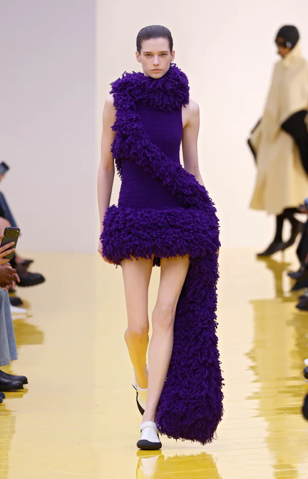 A model walks the runway during the Loewe Womenswear Fall/Winter 2026