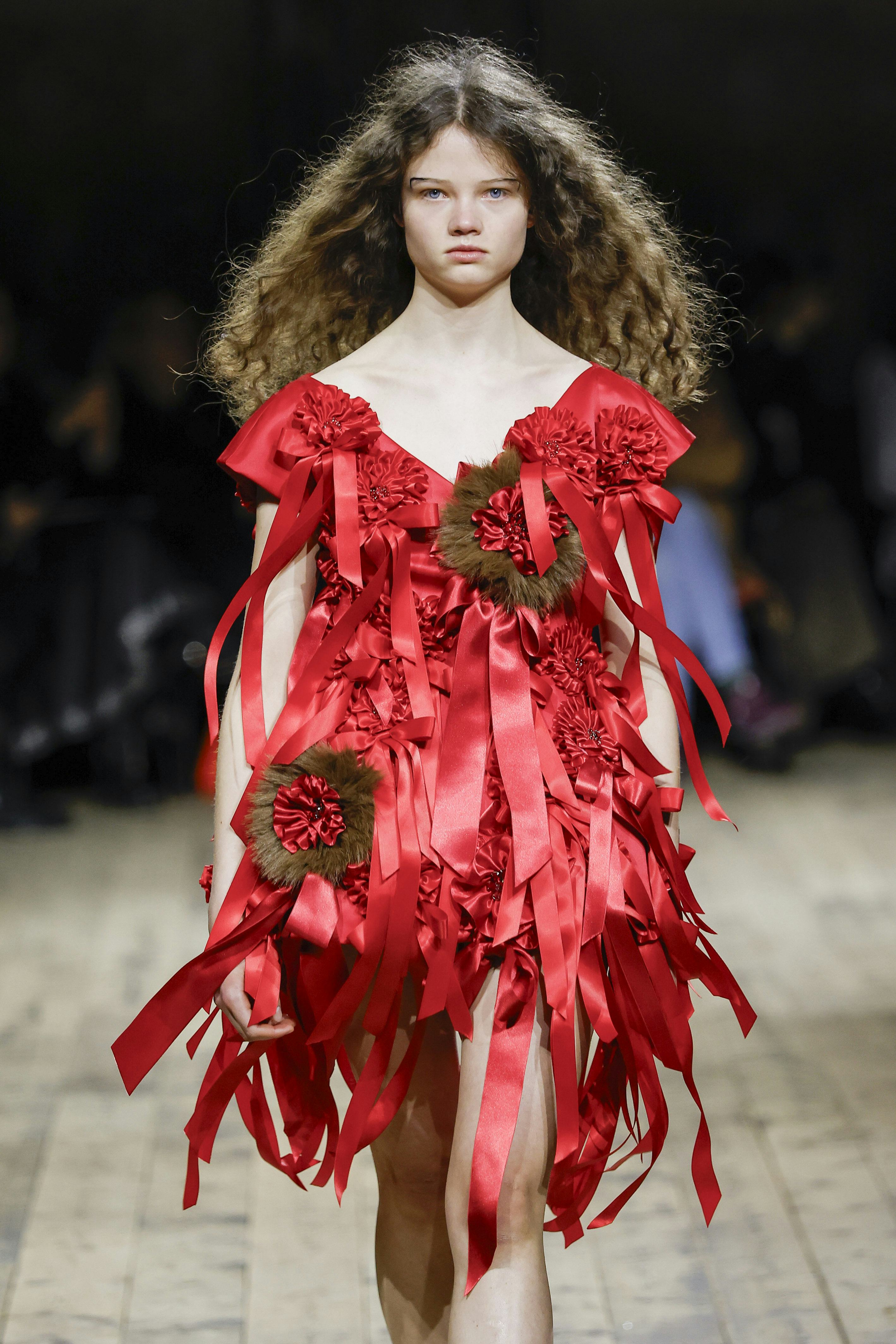 LONDON, ENGLAND - FEBRUARY 22: A model walks the runway at the Simone Rocha Ready to Wear Fall/Winte...
