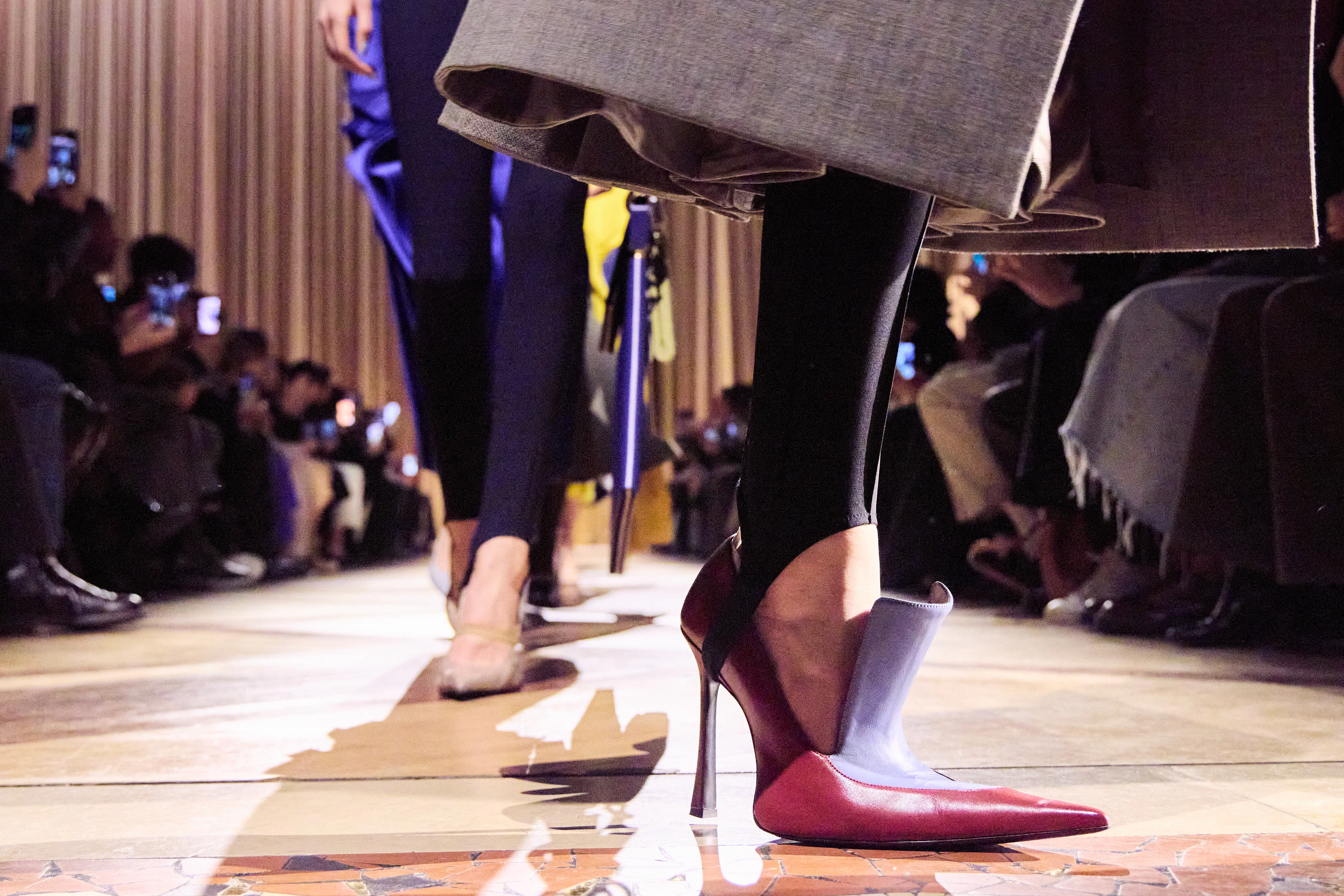  A model, shoe detail, walks the runway during the Mugler Womenswear Fall/Winter 2026