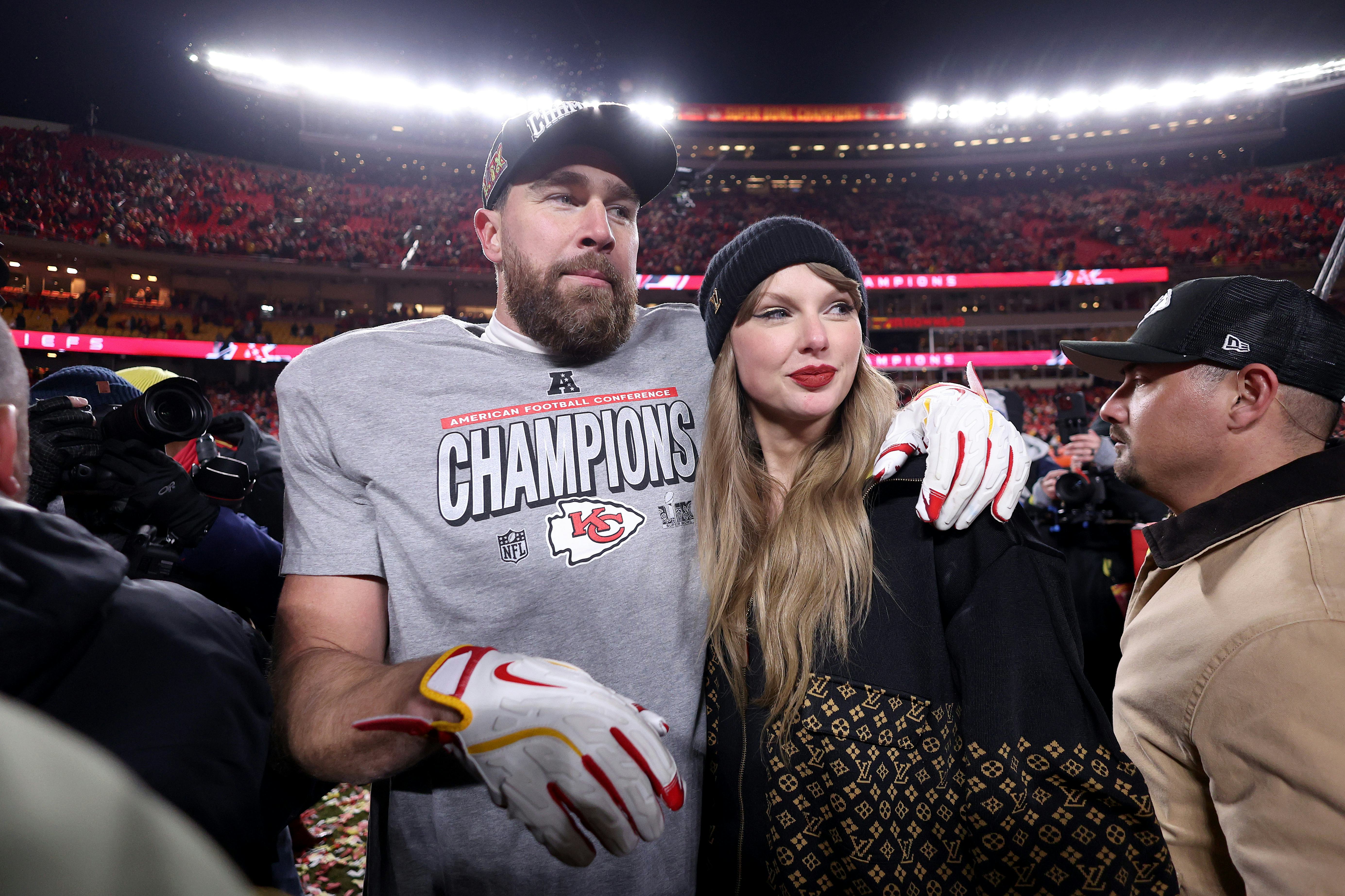 Travis Kelce sais that Taylor Swift's work ethic and passion motivated him to not retire from the NF...