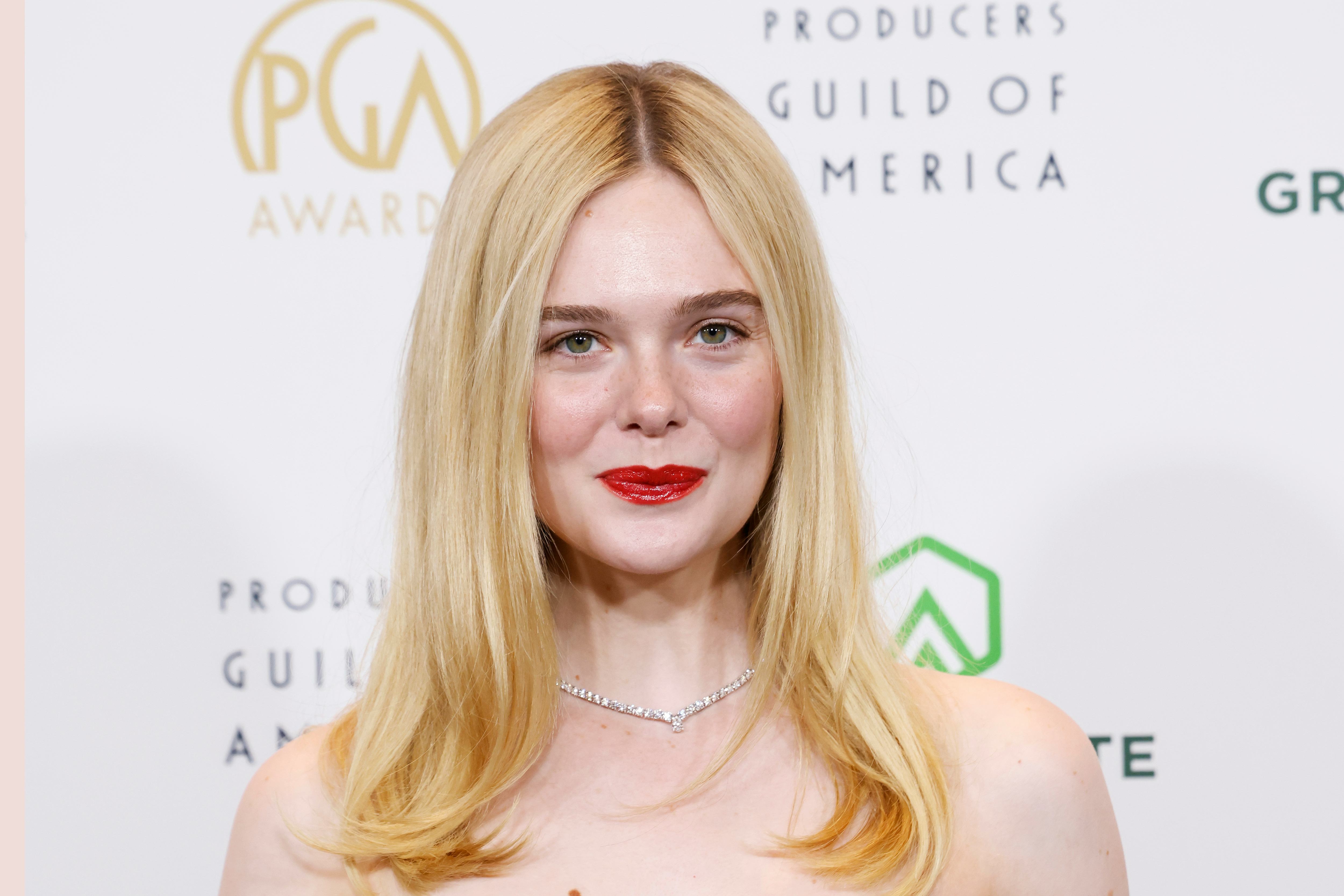 LOS ANGELES, CALIFORNIA - FEBRUARY 28: Elle Fanning attends 2026 Producers Guild Awards at Fairmont ...