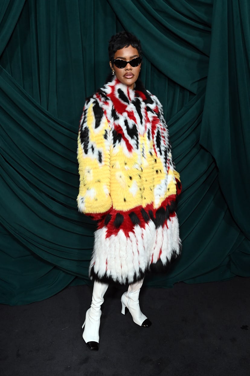 Teyana Taylor, wearing CHANEL, attends the CHANEL and Charles Finch Annual Pre-Oscar Dinner
