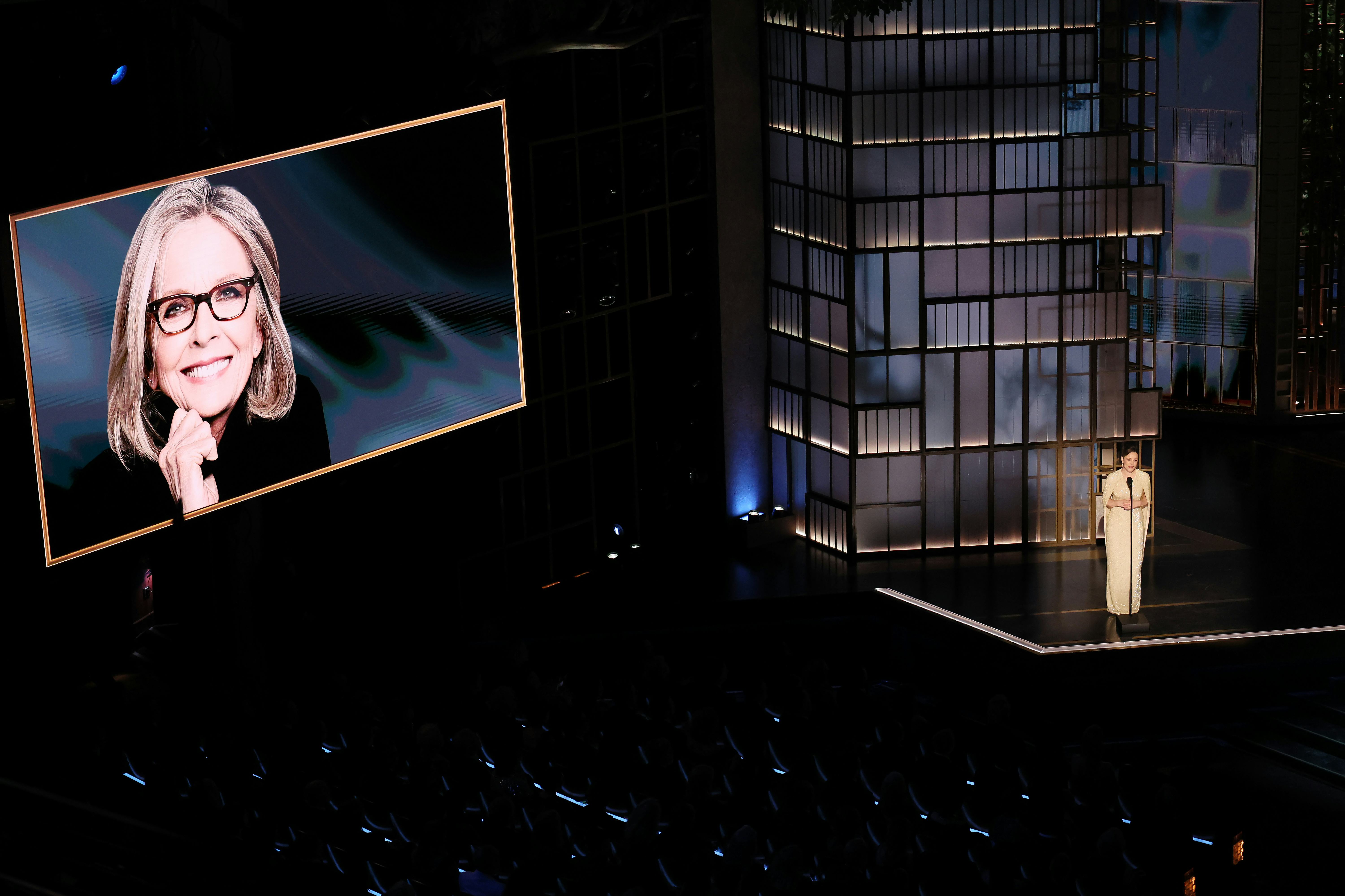 Rachel McAdams delivers a tribute to Diane Keaton during the 98th Annual Academy Awards
