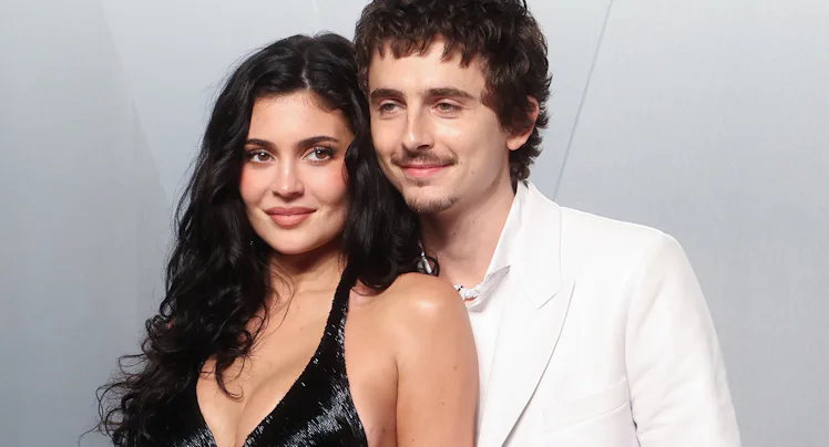Kylie Jenner and Timothée Chalamet at the 2026 Vanity Fair Oscar Party held at the Los Angeles Count...