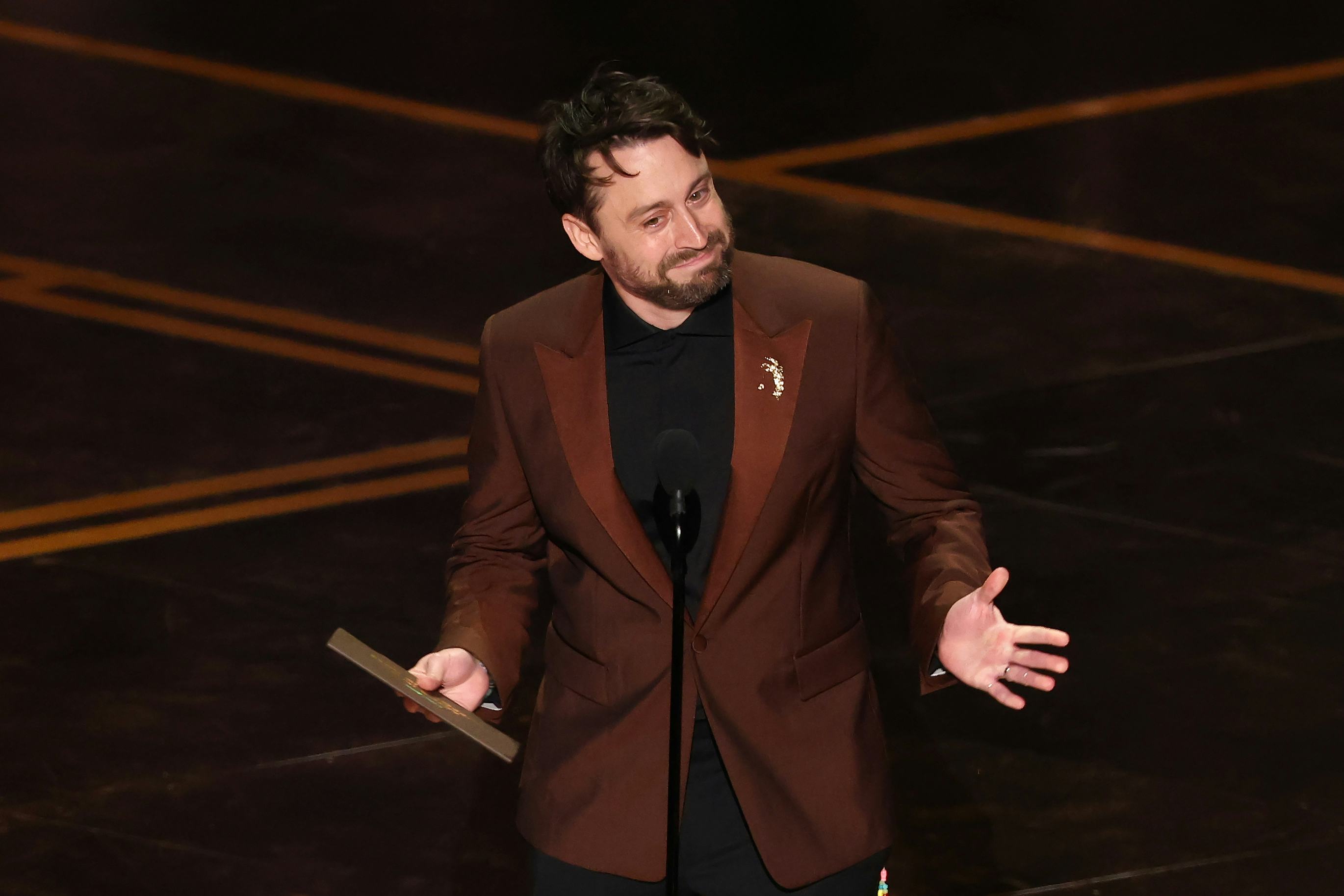 Hollywood, CA - March 15, 2026: Kieran Culkin presents the Oscar for Best Supporting Actor during th...