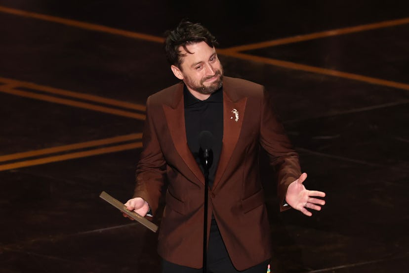 Hollywood, CA - March 15, 2026: Kieran Culkin presents the Oscar for Best Supporting Actor during th...