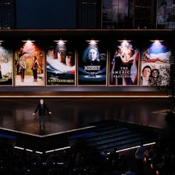 Hollywood, CA - March 15, 2026: Billy Crystal delivers a tribute to Rob Reiner during the 98th Annua...