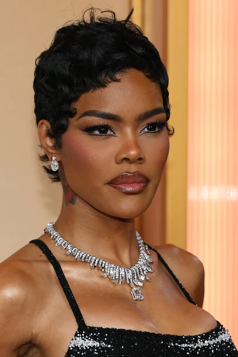 Teyana Taylor with a pixie haircut at the 2026 Oscars