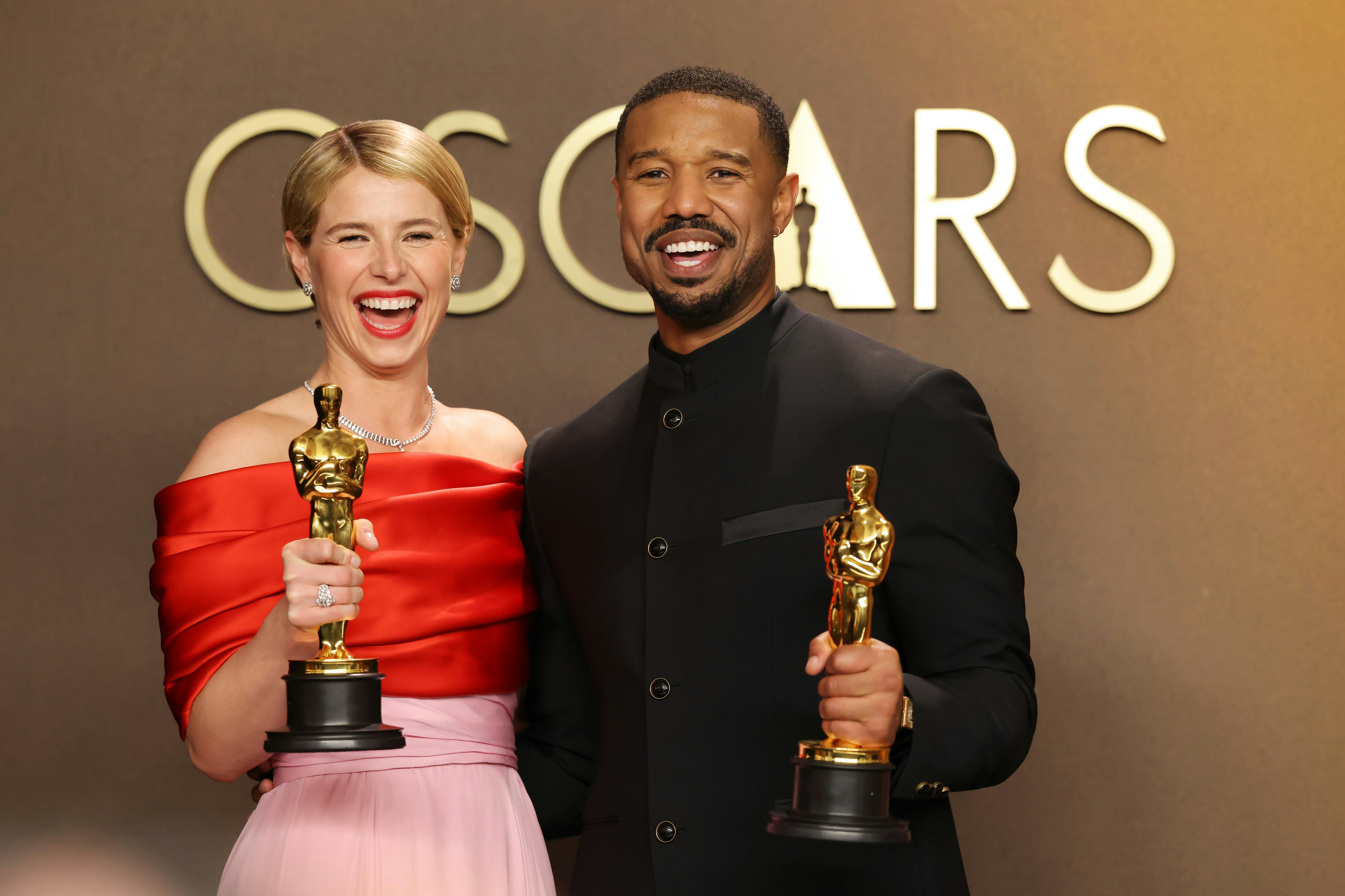 HOLLYWOOD, CALIFORNIA - MARCH 15: (L-R) Jessie Buckley, winner of the Best Actress Award for “Hamnet...